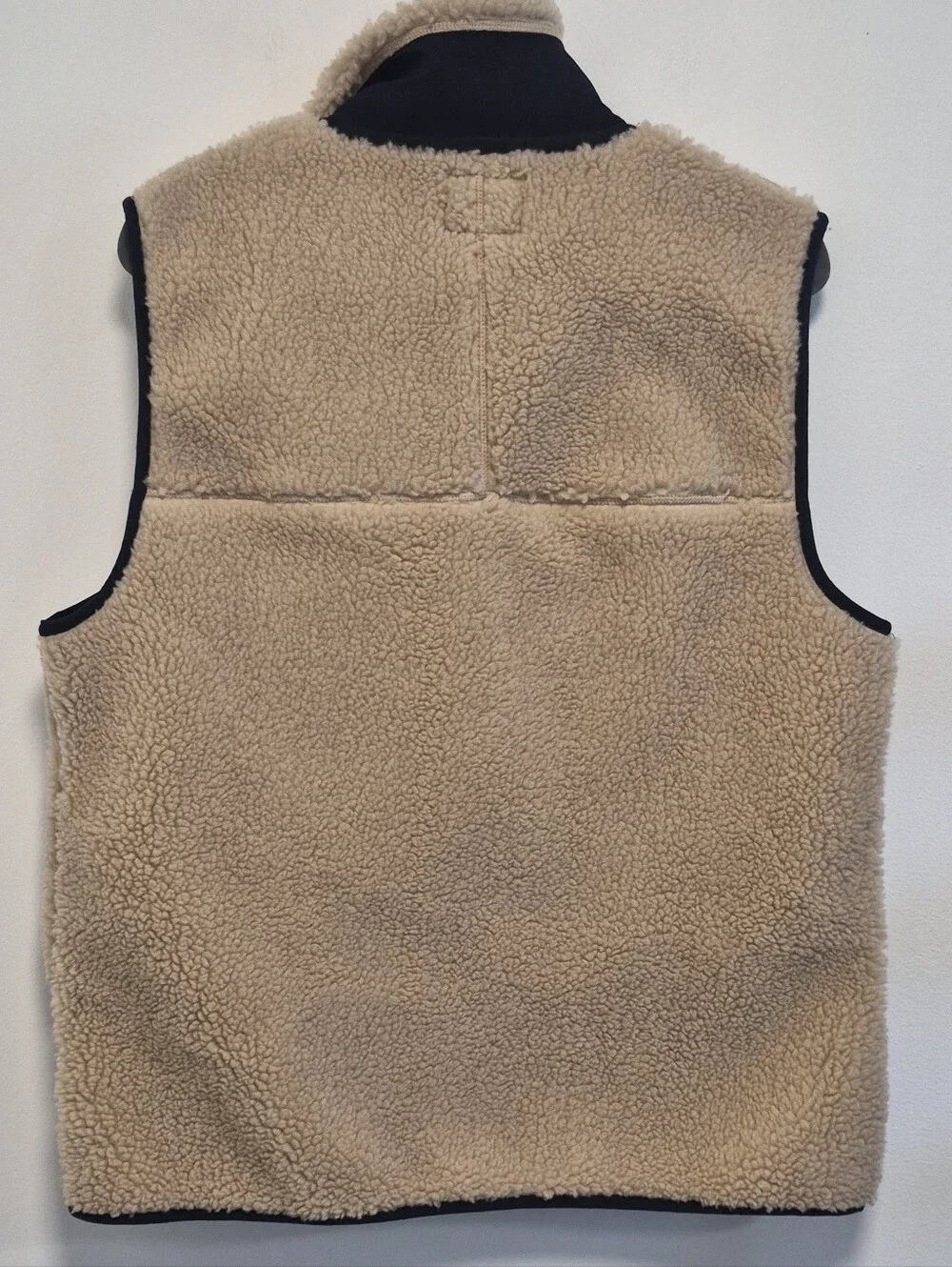 J.Crew Nordic Vest Men's Sherpa Fleece Cream Zip Front Warm Lined Size M